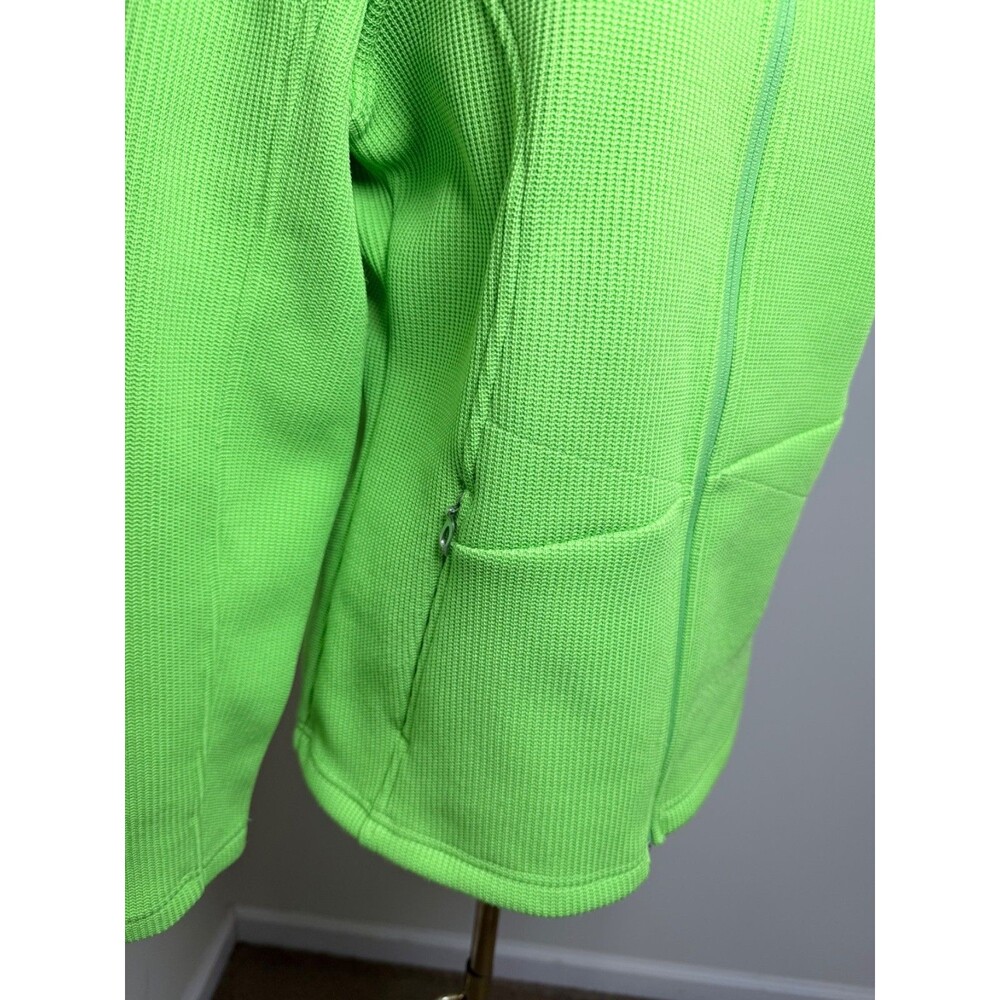 Spyder Women's Core Sweater Active Jacket Neon Lime Green Full Zip Knit Y2K L - Picture 10 of 15